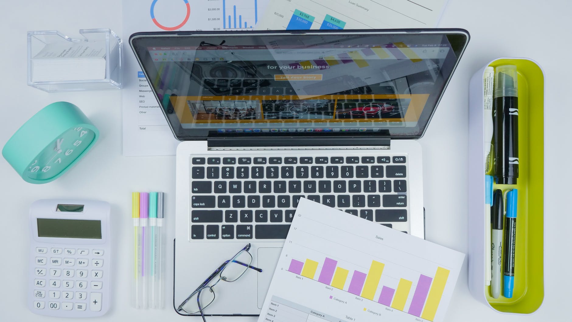 desk laptop office industry